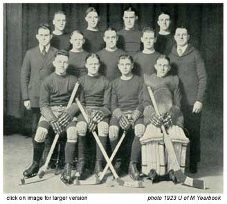 click to see larger version of 1922 gopher hockey team